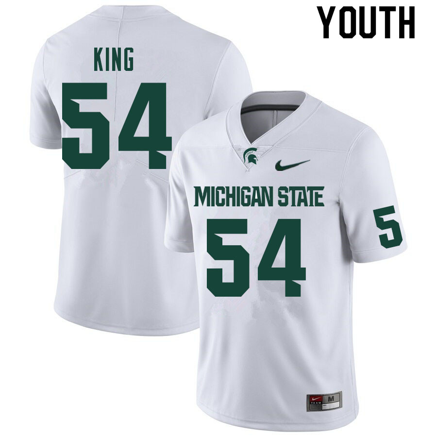 Youth #54 Kyle King Michigan State Spartans College Football Jerseys Sale-White